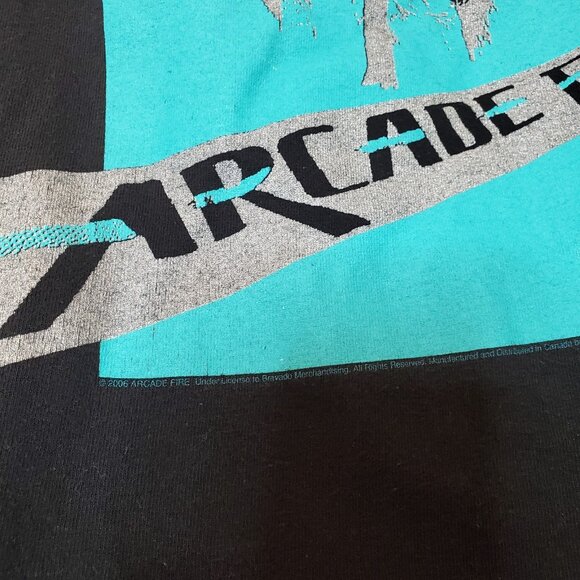 Y2k 2006 Arcade Fire Graphic Band Shirt Black Size S - Picture 4 of 5